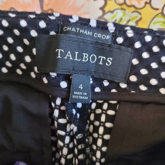 Talbots‎ Black White polka dot Chatham Ankle pants Size 4 - Picture 8 of 9